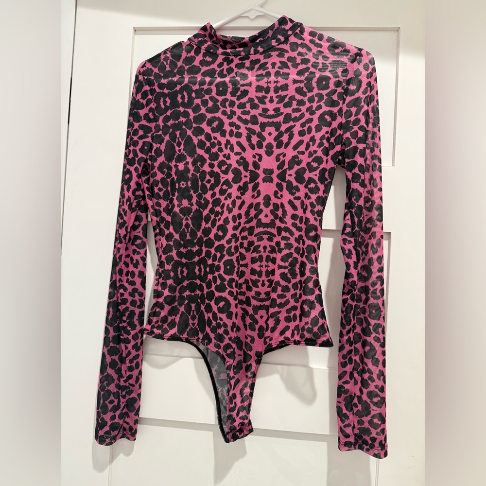 SpiritHoods Pink and Black Leopard Bodysuit